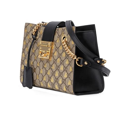 gucci bag with bee fake|gucci padlock small shoulder bag.